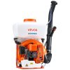 Batohový benzínový hmlovač 63cc 3hp 16l nádrž na kvapaliny a prášok
