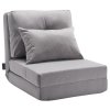 Rozkladacia stolička-sedačka s 5 polohami, čalúnená, kovový rám, sivá