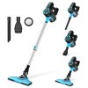 YISORA N3 Cordless Vacuum Cleaner, 17kPa Powerful Suction, 0.7L Dust Cup, 40min Runtime, 2200mAh Capacity, 70dB Noise Level, Light Blue