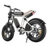 ENGWE M20 Electric Bike 20*4.0'' Fat Tires 750W Brushless Motor 45Km/h Max Speed 48V 13Ah Battery 75KM Range Double Disc Brake Shimano 7-Speed Gears Dual Shock Systems - White