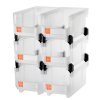 Plastové stohovateľné boxy 37.7×21.5×18 cm, 6 ks, priehľadné