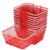 Sada 12 ks skladateľných kovových košíkov 22 l, nosnosť 20 kg, červené
