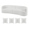 Modulová zakrivená pohovka 2840 mm, 4 vankúše, kordurová biela