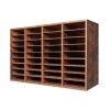 Drevený organizér 36 priehradiek s odnímateľnými policami, tmavohnedý