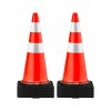 Dopravné kužele 8×30" pvc oranžové s reflexnými pásmi a čiernou váhou