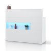 Recepčný pult 47.24×18.7×39.37 in, led, 2 zásuvky, el. zásuvky, biely