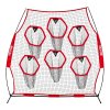 Futbalová tréningová hádzacia sieť 2438.4×2438.4mm, 6 vreciek, červená
