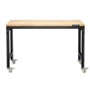 Pracovný stôl nast 1219 mm, 907 kg, zás./kolieska/pegboard, dub. doska