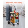 Skladací nákupný vozík s otočnými kolieskami, nosnosť 40.8 kg
