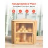 Rohový chlebník bambusový, dvojvrstvový, s akrylovými dvierkami