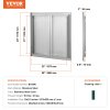 Dvojité nerezové dvierka pre gril 660×610 mm, zapustené madlá