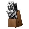 Súprava kuchynských nožov 15 ks, vysokouhlíková oceľ, blok a ocieľka