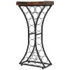Stojan na víno 15 fliaš kovový s drevenou doskou 16.9''×11.4''×35.2''