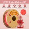 ERYONE High Speed Matte Gradient PLA Filament, 1kg - Red & White