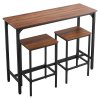 Súprava barového stola a stoličiek, 3 ks, 1193.8mm, obdĺžniková, hnedá
