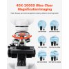 Binokulárny mikroskop 40-2000X, hliníkové telo, led, držiak telefónu
