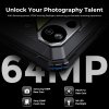 FOSSiBOT DT2 Rugged Tablet, Android 13, 4G Dual SIM, 10.4'' 1200x2000 IPS Display, MTK Helio G99 Octa Core 2.0GHz, 12GB RAM 256GB ROM, WiFi6 Bluetooth5.0, 64MP+32MP Camera, 22000mAh 66W Fast Charge, LED Flasher, Water/Dust/Shock-proof, Face ID - Grey