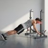 Stojan na drepy a bench press, nastaviteľná výška a šírka, j háky
