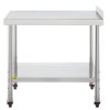 Nerezový prípravný stôl 24×15×35 inch, 440lbs, s policou a 4 kolieska