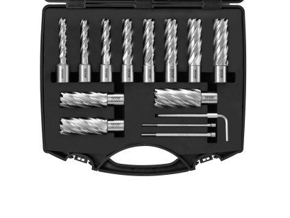 Sada korunkových vrtákov 13 ks, priemer 1.1–2.7 cm, hĺbka 5.1 cm, hss