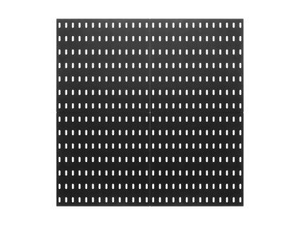 Sada pegboard panelov 11"×11", 4 ks, čierna, s doplnkami na stenu