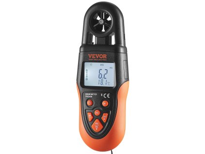 Ručný anemometer Bluetooth, digitálny, 14℉-140℉, LED displej