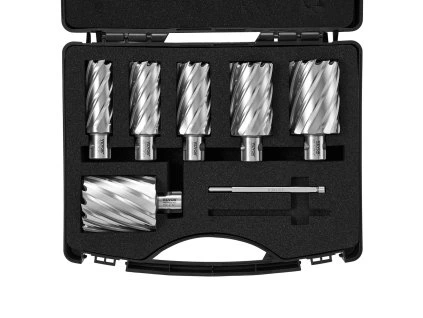 Sada korunkových vrtákov 6 ks, hĺbka 51 mm, priemer 25–51 mm, m2 hss