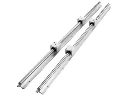 Sada lineárnych koľajníc SBR20 2×1000 mm, 4×SBR20UU pre CNC stroje