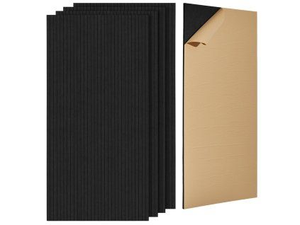 Akustické panely 5 ks samolepiace 47.2×23.6×0.4 in polyester čierne