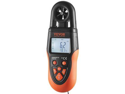Ručný anemometer Bluetooth, digitálny, 14℉-140℉, LED displej