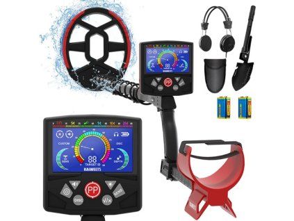 KAIWEETS EXPLORER X II Metal Detector, 4 Detection Modes, LCD Screen, Adjustable Long Stem, IP68 Waterproof Coil