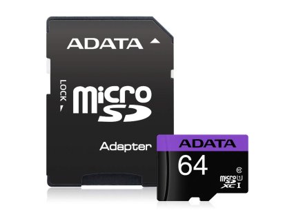 Pamäťová karta Adata Premier MicroSDHC 64GB Class10 UHS I + adaptér (1)
