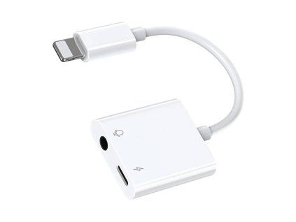 90855 1 audio adapter lightning 3 5 mm joyroom s y105 biely