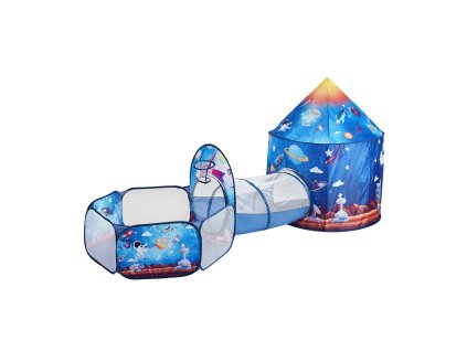 Detský stan 3v1 s tunelom, do interiéru aj exteriéru, s taškou, modrý