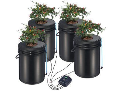 Hydroponický systém DWC 4 vedrá 5-Gallon s čerpadlom a indikátorom