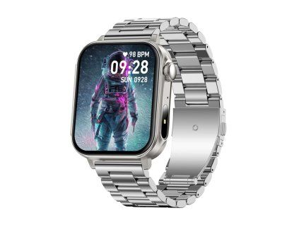 165938 inteligentne hodinky colmi p80 ocelove a strieborne