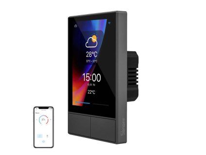 166796 9 inteligentny wifi ovladaci panel sonoff nspanel cierny 120mm