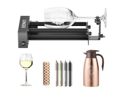 LONGER Laser Engraver Y-axis Rotary Roller with Bracket, 360° Rotation, Adjustable 6-300mm Diameters