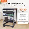 Otvorený server rack 15U, 58.5–101.6cm/23–40in, 4 stĺpy, kolieska