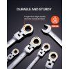 Sada račňových očkových kľúčov 8 ks, flexibilné 8–17 mm Cr-V