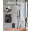 Sprchový set s termostatom 305 mm 152 mm hlava 2v1 matná čierna