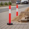 Sada 6 smerovníkov 1140 mm s plniteľným podstavcom a reflexmi červené
