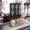Stojan s perforovaným panelom 43×33 cm, 30 háčikov, oceľ, čierny, 2 ks