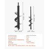 Vrták do pôdy, sada 2: 40×220 mm a 80×300 mm, pre 3/8" šesťhran