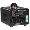 Transformátor napätia 1000VA pre 110V/220V, zásuvky US a EU, istič