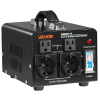 Transformátor napätia 1000VA pre 110V/220V, zásuvky US a EU, istič