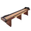 Shuffleboard stôl 3.7m 2v1 s bowlingom, 8 pukov, vosk, štetec