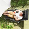 Kreslo zero gravity 33 inch, nastaviteľné, s vankúšom, 500 lbs, čierna