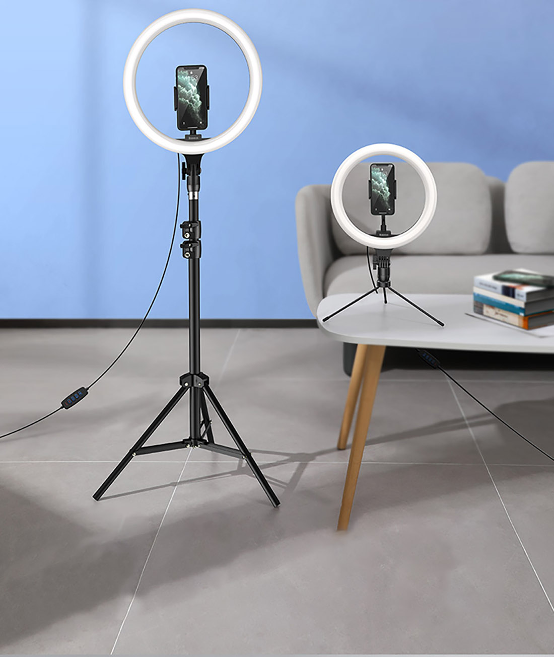 Baseus CRZB12-B01 statív s LED osvetlením pre perfektné selfie, TikTok a YouTube videá