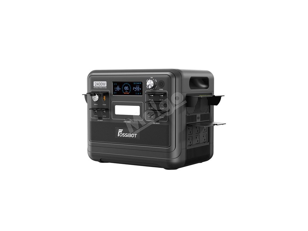 FOSSiBOT F2400 Portable Power Station, 2048Wh/640000mAh LiFePO4 Battery, 2400W(4600W Peak) Solar Generator, 3xAC RV Car USB Type-C QC3.0 PD DC5521 Pure Sine Wave Full Outlets, 1.5 Hours Fast Charging, MPPT Charge Controller BMS - Black